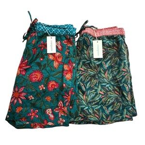 NWT LOT Bundle 2 Sundance Women's Floral Patterned 100% Cotton Shorts S